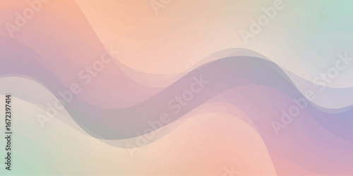 Soft pastel gradient background with flowing waves, creating a gentle and serene atmosphere