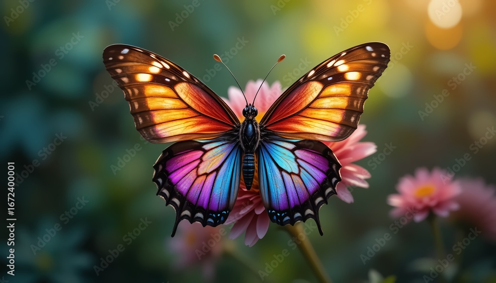 Fototapeta premium butterfly on flower