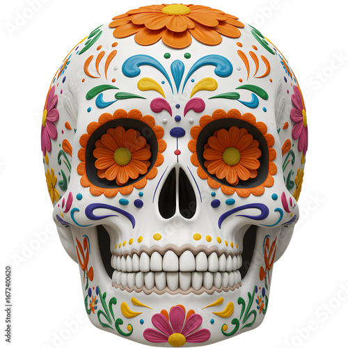Sugar Skull: Vibrant Dia de los Muertos Decor, Mexican Calavera Artwork