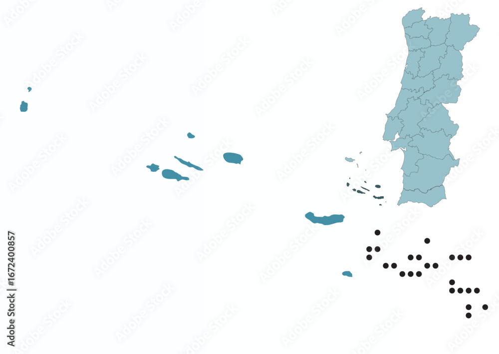 Obraz premium Set maps of Azores District