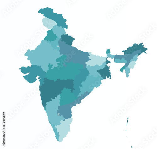 Map of India with states