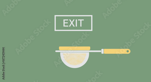 Abstract Modern Concept Evoking Escape and Culinary Transformation With Geometric Forms