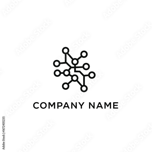 Minimalist Network Logo - Connectivity, Data Flow, and Technological Innovation.