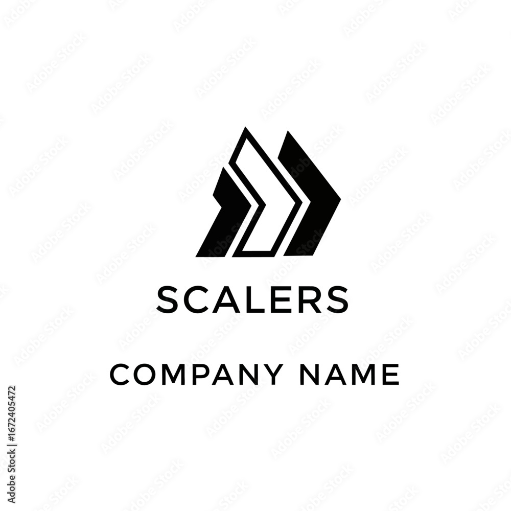 Fototapeta premium Modern Abstract Arrow Logo - Upward Trend and Growth.