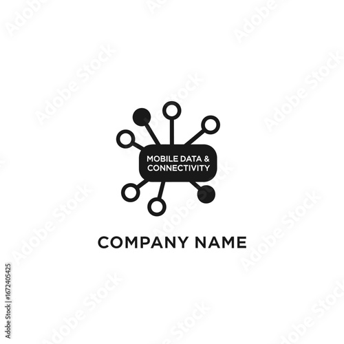 Mobile data and connectivity network logo design for technology company.