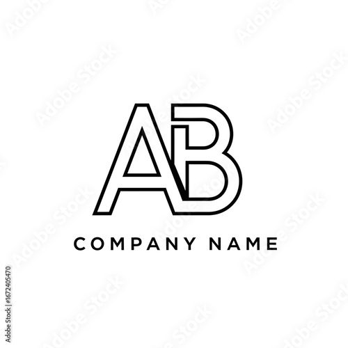 Modern AB Lettermark Logo Design for Company Branding.