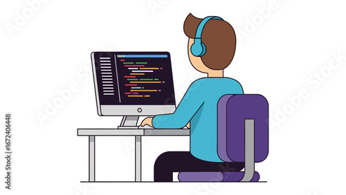 Coding Connoisseur: An individual delves into the digital realm, their focus fixated on the screen illuminated by lines of code.