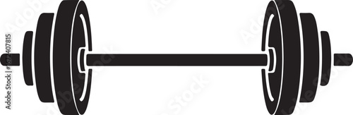 Black Silhouette of a Barbell Dumbbell with Weight Plates weightlifting exercise