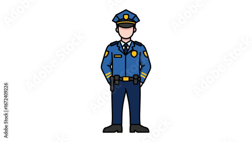 Illustration of a Law Enforcer: A stylized illustration presents a steadfast law enforcer, embodying authority, service, and community protection, in a graphic representation.