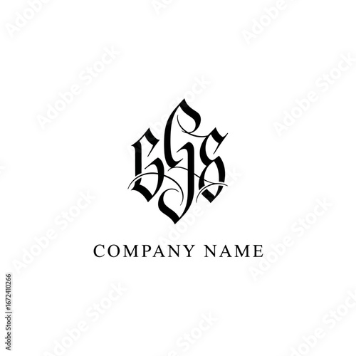 Sophisticated SJS Logo in Gothic Font for Company Branding.