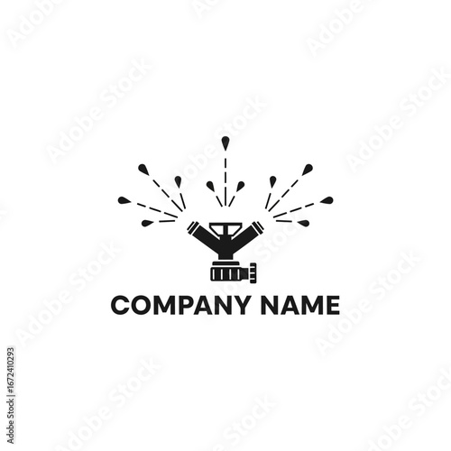 Sprinkler System Logo Design for Irrigation and Plumbing Services.