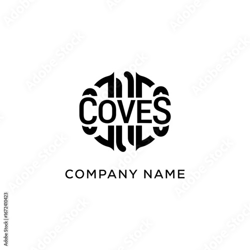 Stylized Circular COVES Logo with Company Name Placeholder for Branding.