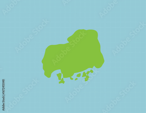 手描きのゆるい広島県の地図背景イラスト