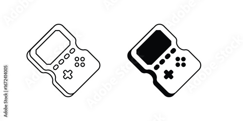 Game Console set icon with white background vector stock illustration