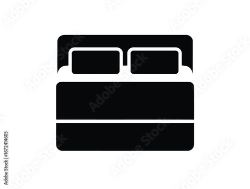 Vector art of double bed icon