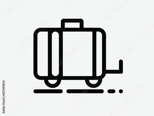 Vector art of luggage icon on a light gray background