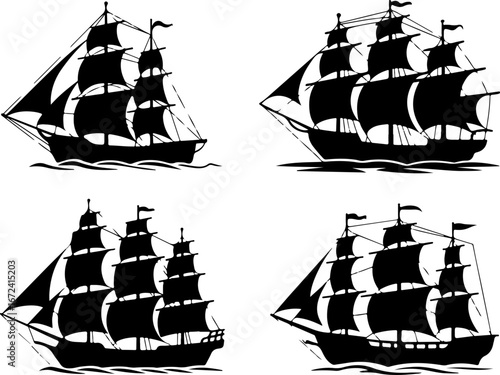 Vintage Sailing Ships Collection" Vector Bundle