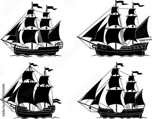 Vintage Sailing Ships Collection" Vector Bundle