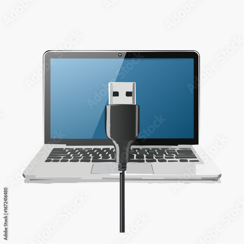 Connection câble USB vers ordinateur portable