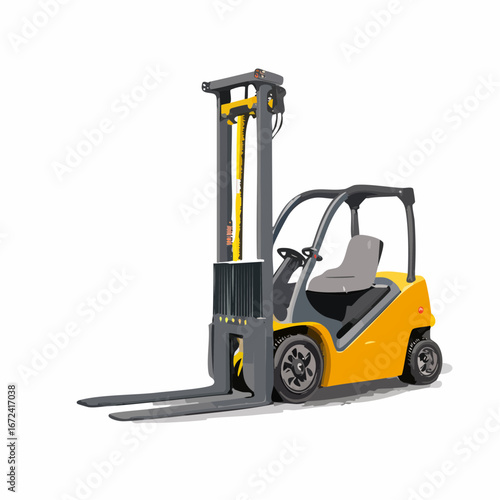 Transpalette électrique, arrière plan blanc, manutention, logistique, entreposage