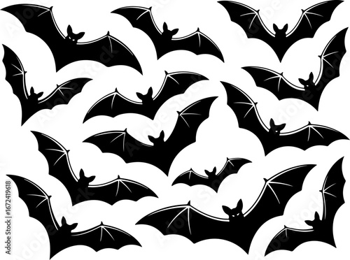 "Bat Silhouettes Collection" Vector Bundle
