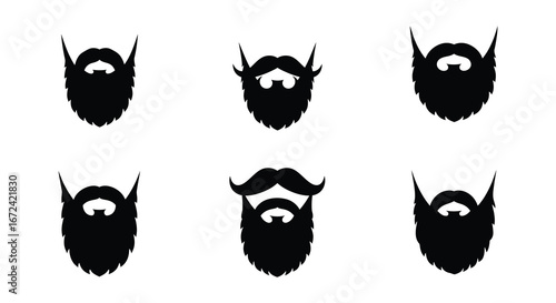 black silhouettes of bearded men with different facial hair styles