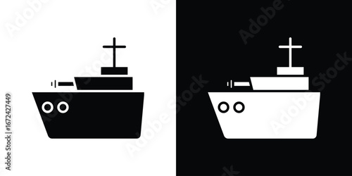 Warship icon vector Graphic Designs. Suitable for use on web apps,