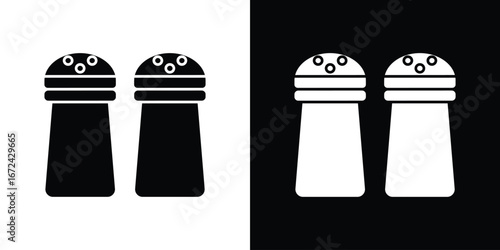 Salt and pepper shakers icon vector Graphic Designs. Suitable for use on web apps,