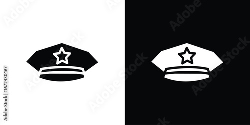 Police cap icon vector Graphic Designs. Suitable for use on web apps,