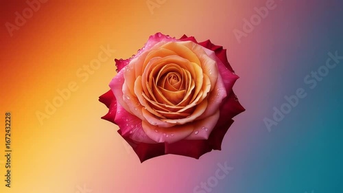 Rose closeup on gradient background