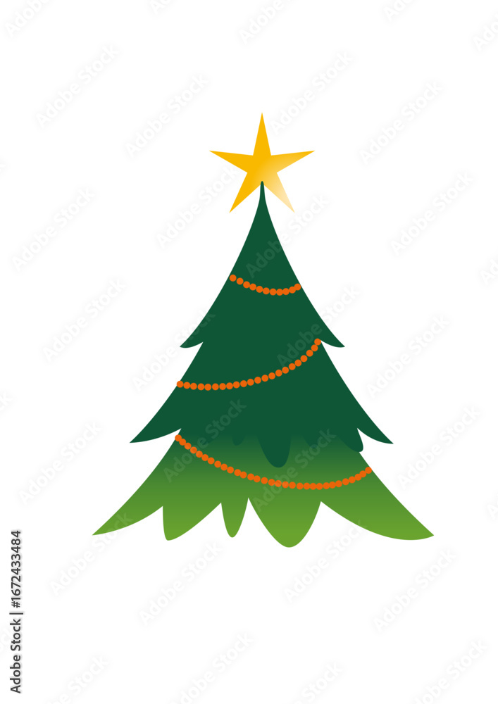 Fototapeta premium A decorated Christmas tree in artistic and graphic design