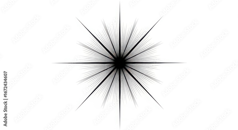 Fototapeta premium Abstract radial starburst burst of light with fine streaks and dark center