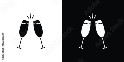 champagne glasses icon vector Graphic Designs. Suitable for use on web apps,