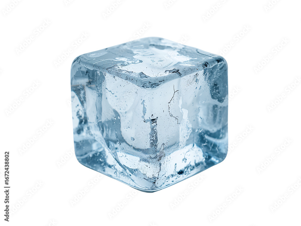Obraz premium Translucent glacial ice block evoking pristine coolness on clean backdrop