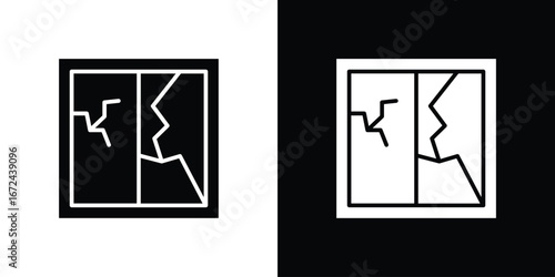 Broken window icon vector Graphic Designs. Suitable for use on web apps,