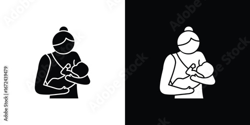 Breastfeeding icon vector Graphic Designs. Suitable for use on web apps,
