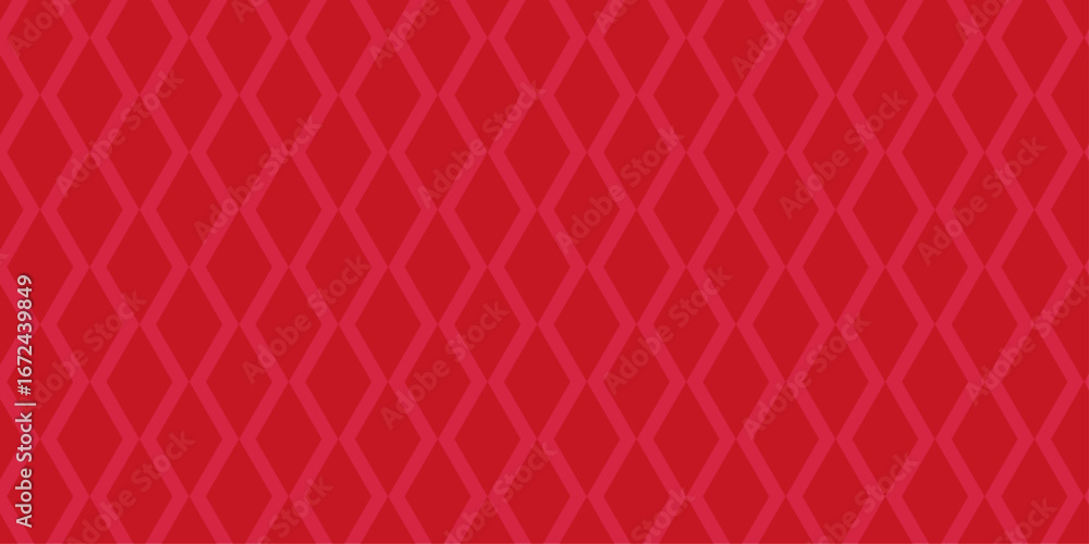 Fototapeta premium Geometric vector art with a seamless retro rhombus pattern on a light red background