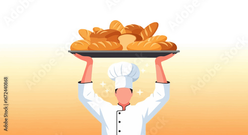 Bountiful Display Of Baked Goods Showcased Elegantly By A Skilled Culinary Artisan