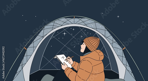Camping Under The Stars: A Nighttime Sketching Adventure With A Touch Of Serenity