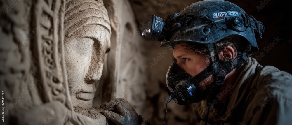 Fototapeta premium Archaeological discovery using advanced scanning technology 