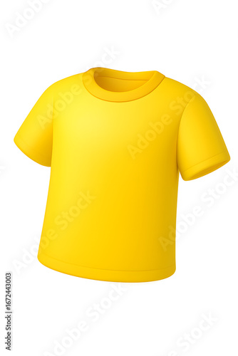 Glossy 3D emoji style t-shirt icon with smooth gradient shading, bold simple colors, soft highlight lighting, and transparent background, isolated t-shirt symbol for fashion, apps, UI, and marketing d