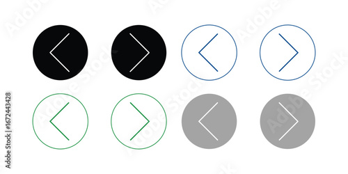 Arrow Icon Set in Various Styles on Transparent Background