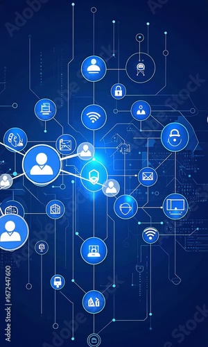Abstract digital network graphic technology connections global communication
