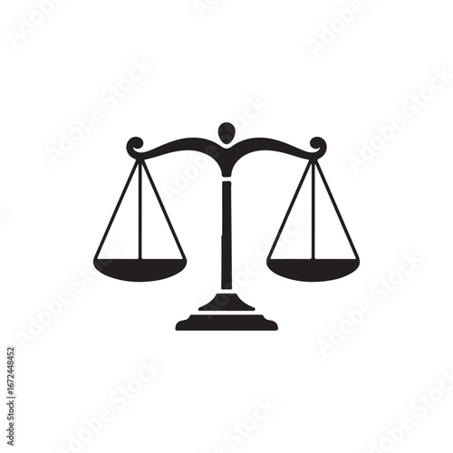 Symbol of justice and balance scales representing law court justice and legal fairness vector