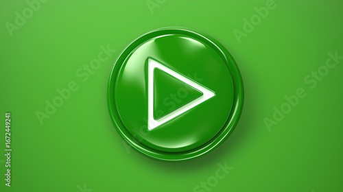 Free Download Play button symbol on bright green background representing media or video services - GFXLoad