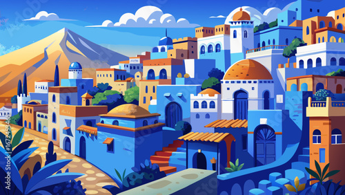 Chefchaouen, Morocco’s enchanting blue city, radiates charm with painted walls, narrow alleys, and mountain backdrop. Its tranquil atmosphere feels magical, creating a dreamy cultural destination full