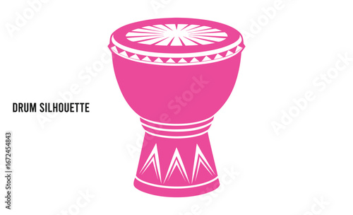 African drum silhouette, African drum Silhouette flat style traditional percussion vector Illustration, cultural instrument graphic