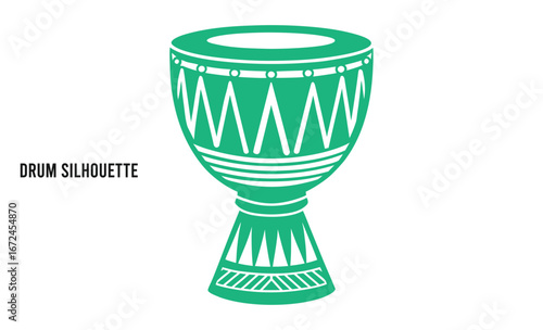 African drum silhouette, African drum Silhouette flat style traditional percussion vector Illustration, cultural instrument graphic