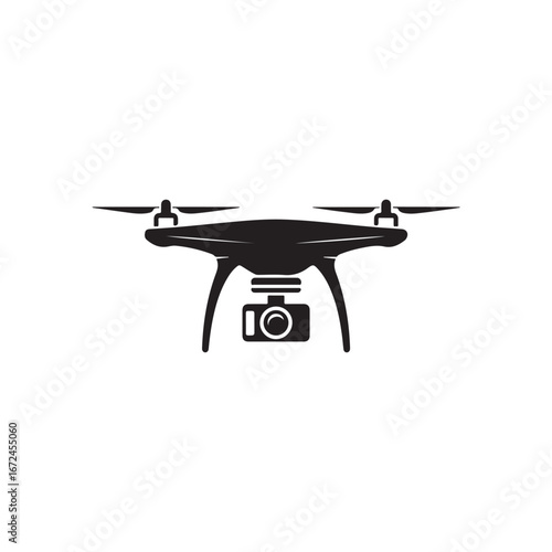 Modern quadcopter drone with integrated camera for aerial photography and videography vector