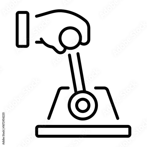 A linear style icon representing gear shift
